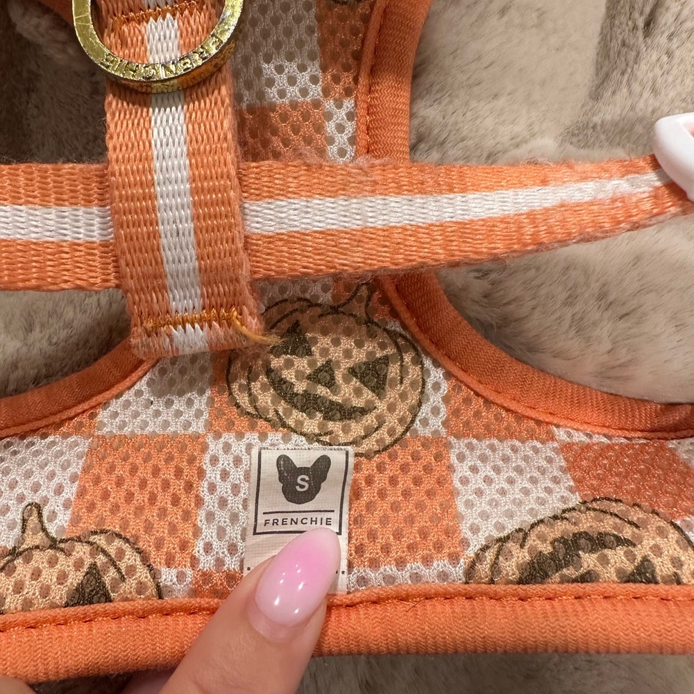 Frenchie Autumn Dog Harness - Orange - Picture 3 of 4